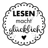 Woodies Textstempel &quot;Lesen macht gl&#252;cklich&quot; - W-08010